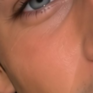 Close-up of smooth AI skin
