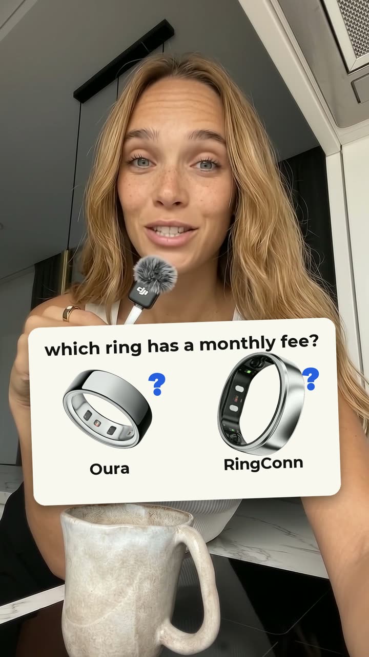Frame from our RingConn ad with a quiz card